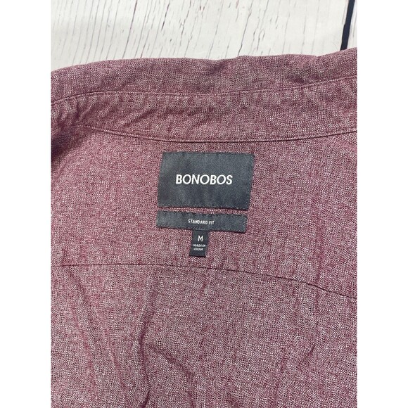 Bonobos Shirt Mens Medium Red Standard Fit Long Sleeve Button up Adult - Picture 2 of 10